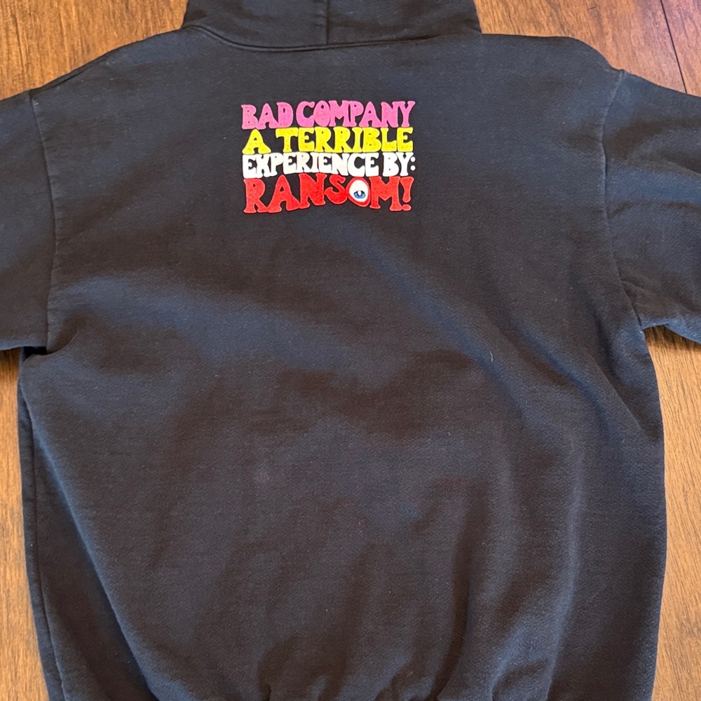 Ransom Puff Print Skull Black Hoodie with Red Skull Graphic made in the USA - Picture 8 of 12